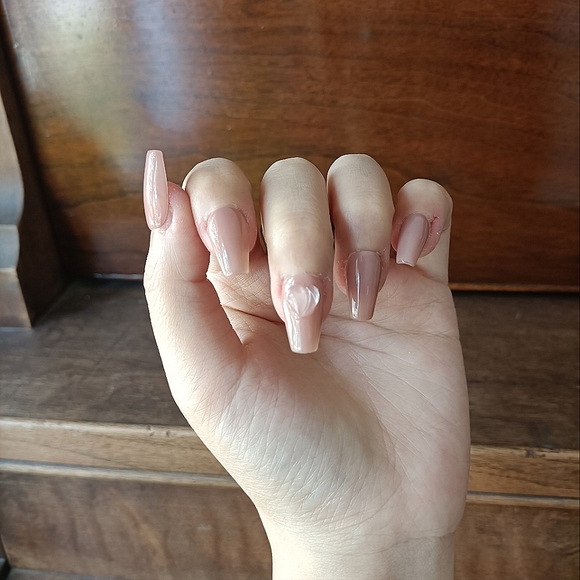 CUSTOM NAILS 10pcs set Size S Peach - Picture 2 of 4